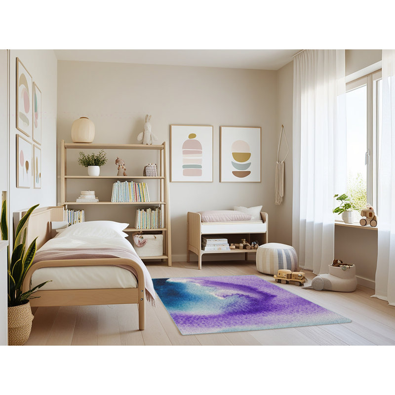 Tapis mauve aquarelle, Rectangle 3 pi x 5 pi