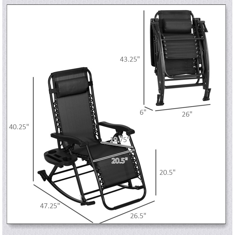 Tilliah Steel Outdoor Lounge Chair, Black