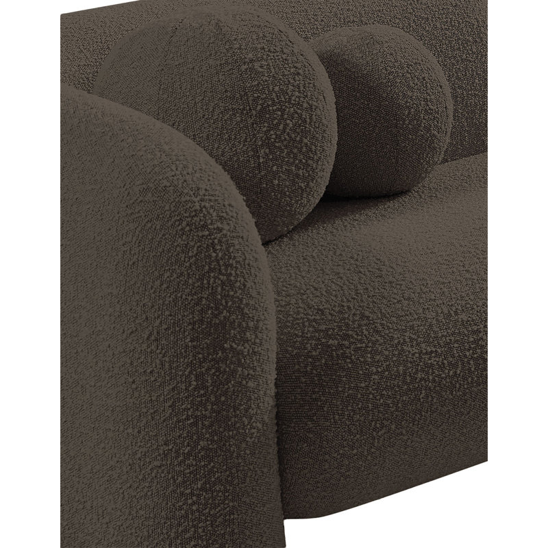 Chaise Boucle en tissu Emory, Tissu brun bouclé