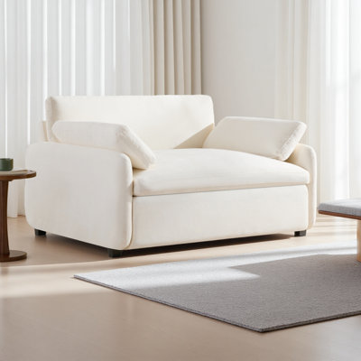 Oversized Chenille Armchair with Extra-Wide and Deep Seat, Modern Color-Blocking Design, Comfy Upholstered Accent Chair for Living Room, Apartment, Bedroom, 7 Colors