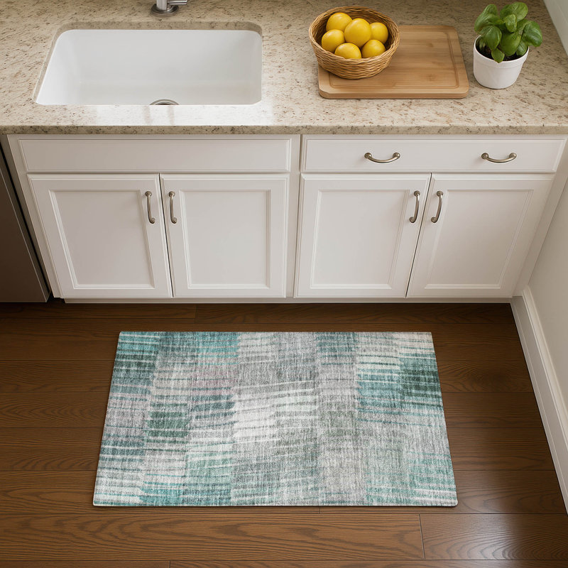Tapis de qualité supérieure lavable à la machine Mayfield AMF2271, Sarcelle, 1 pi 8 po x 2 pi 6 po