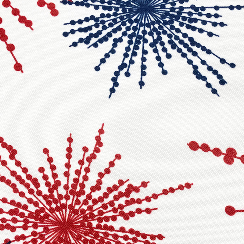 Ottis Celebration Fireworks Easy-Care Fabric Rectangular Tablecloth, 102" x 60", White