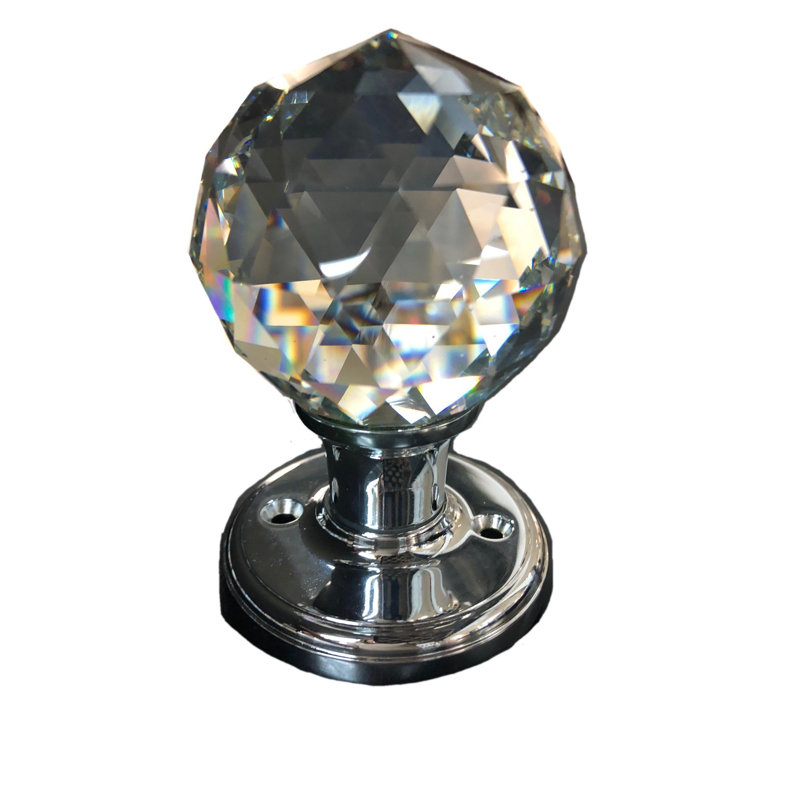 Bouton de porte de passage en cristal avec rosette
