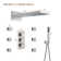  Rainier 4-Function 22" Wall Mounted Thermostatic Complete Shower System with 6 Body Jets and Rough in-Valve