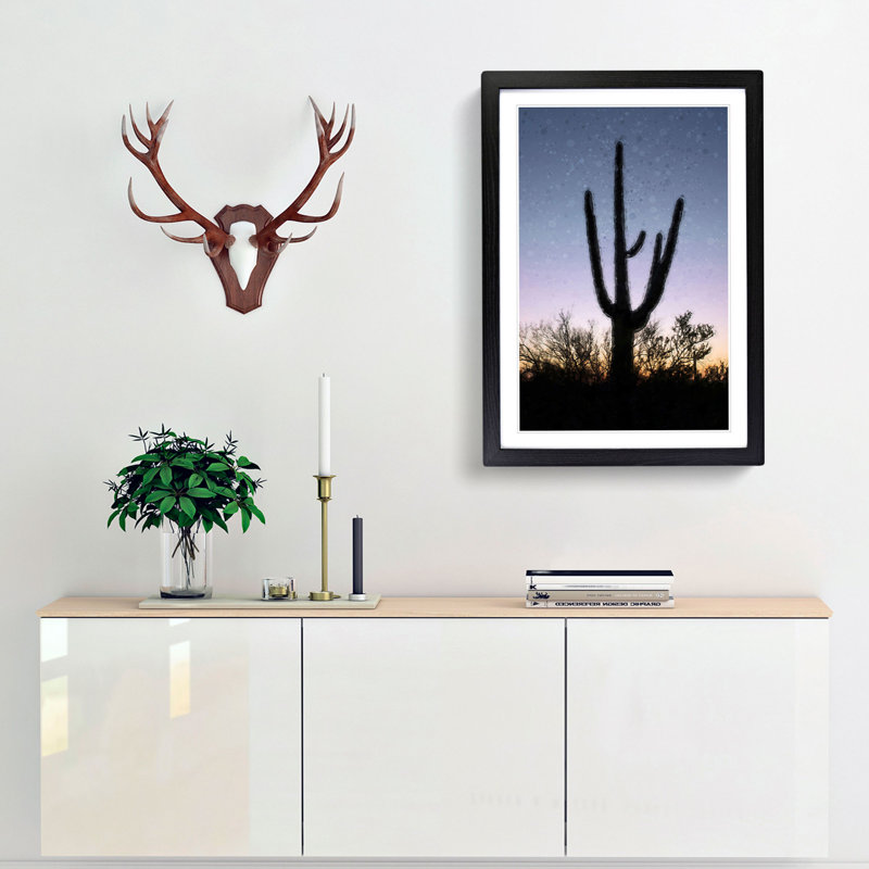 Saguaro Cactus in Tucson Arizona - Picture Frame Photograph Print, Black, 60cm H x 40cm W x 2cm D