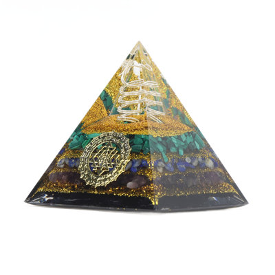 Crystal Pyramid Energy Generator Orgone for Positive Desktop Decoration Stress Reduce Healing Meditation Attract Wealth Lucky 6cm