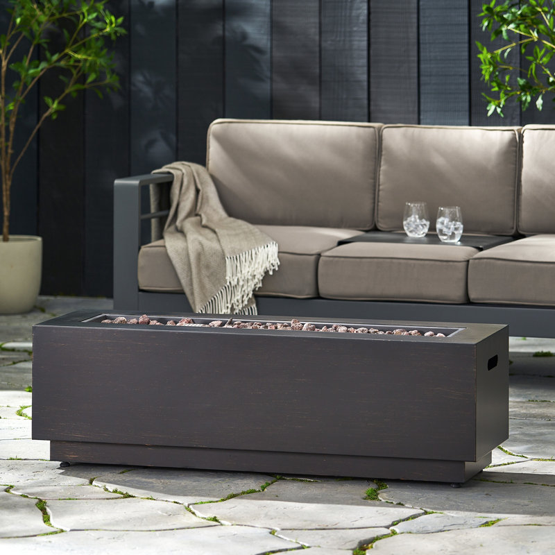 Foyer rectangulaire rectangulaire en fer gris foncé 50 000