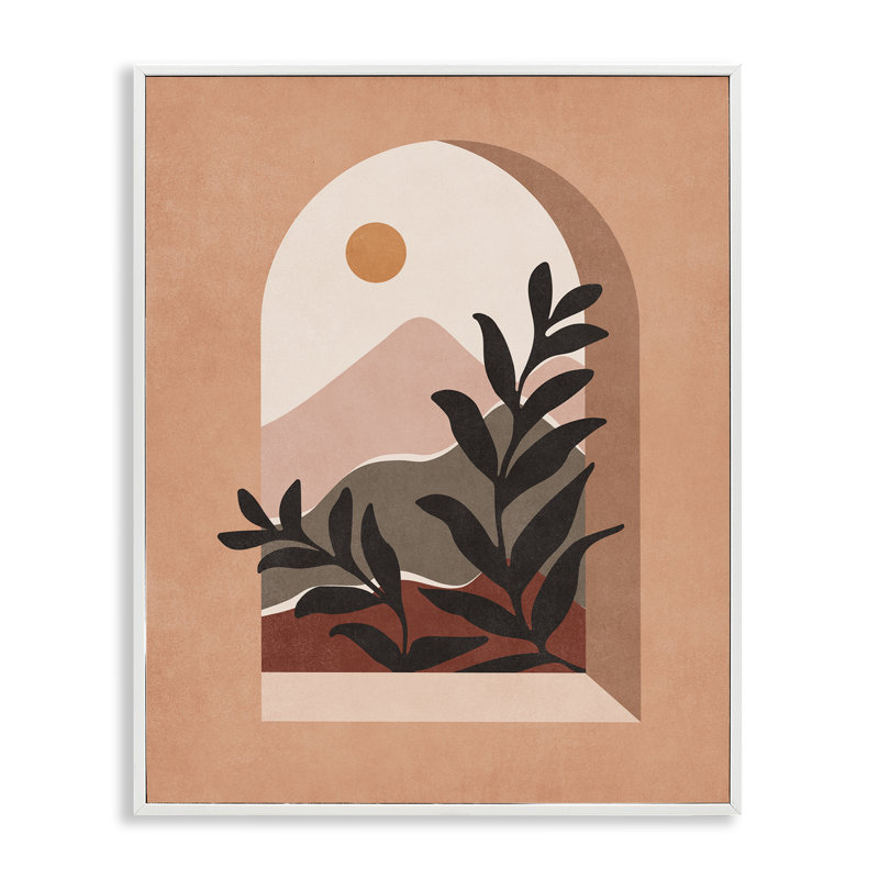 «Terracotta Boho Window», art de la giclée encadrée par Nataly White, H 30 po x l 24 po, Estampe numérique Farmhouse
