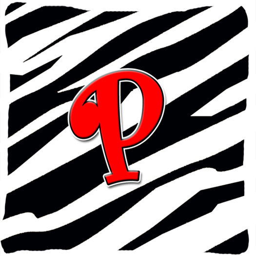 Monogramme initiale Zebra intérieur/extérieur Throw Pillow, P