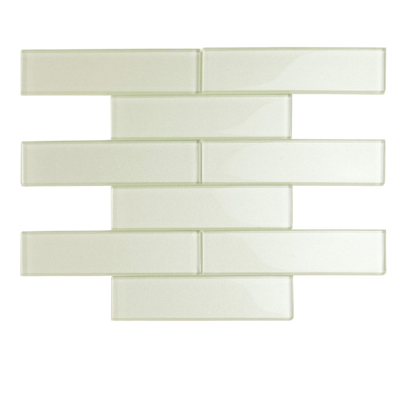 2X8 Subway Glass Mosaic Tile, Stream
