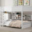 Grand lit superposé avec rangement, blanc - rangement robuste et ports pour