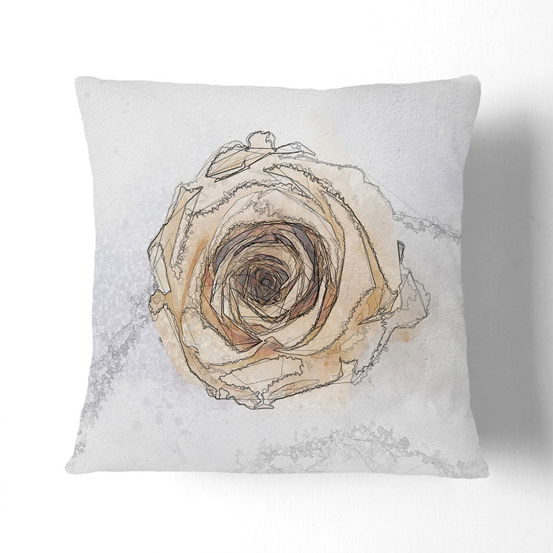 Floral Square Throw Cushion, 40cm H x 40cm W x 15cm D