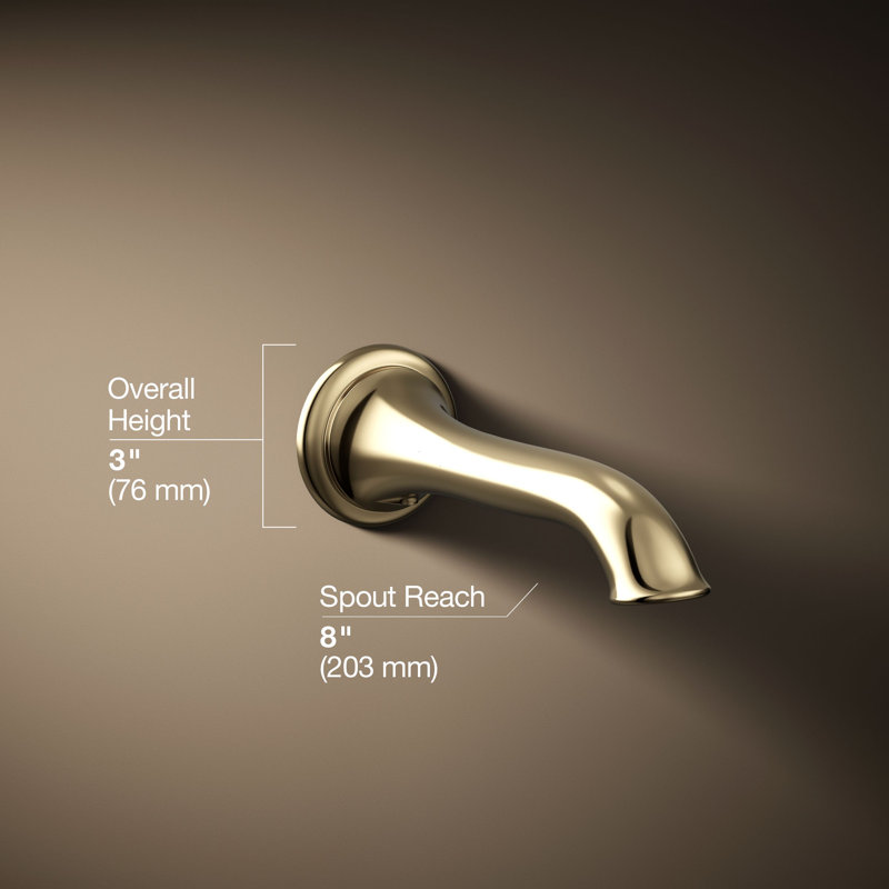 Artifacts® Wall-Mount Bath Spout with Flare Design, Vibrant French Gold
