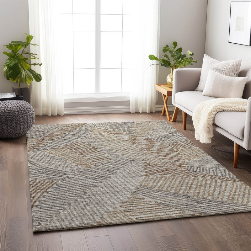 Premium Machine Washable Vaseem AMF117 Rug, Rectangle 5' x 7'6"