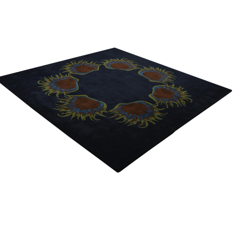 Tapis carré bleu marine Myrick