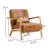 25.78" Wide Mid Century Faux Leather Accent Chair with an Extra Pillow(Set of 2)-2069338151