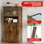 Armoire de salle de bain haute en bois, rangement avec portes et tablettes réglables, garde-manger autoportant pour salle de bain, salon ou salle à manger-123258230