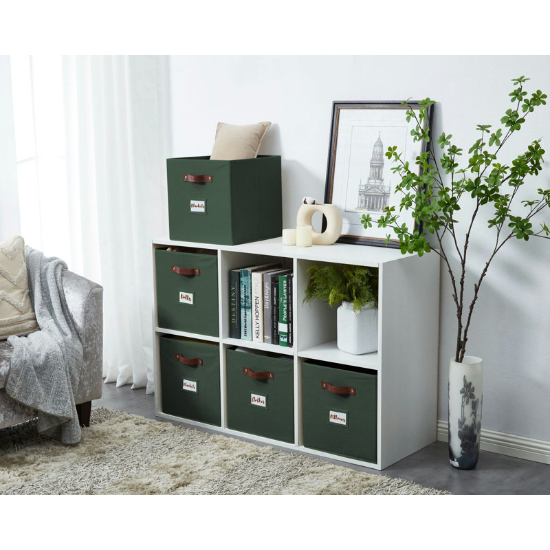 Fabric Storage Bin Set, Olive Green