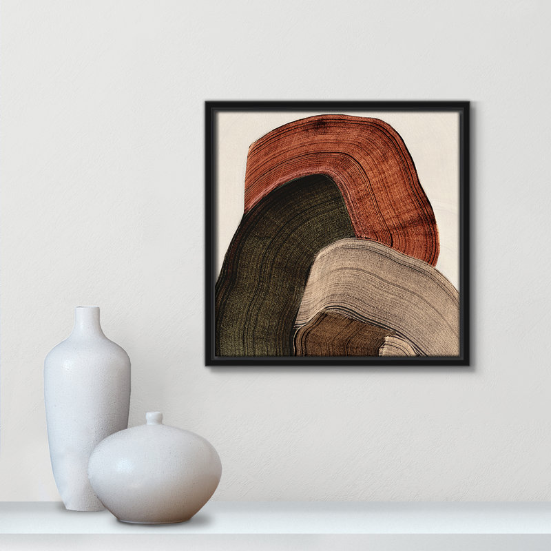 «Folded Earth I Print» par , L 13,5 po x H 13,5 po, Toile avec cadre, Black Floater
