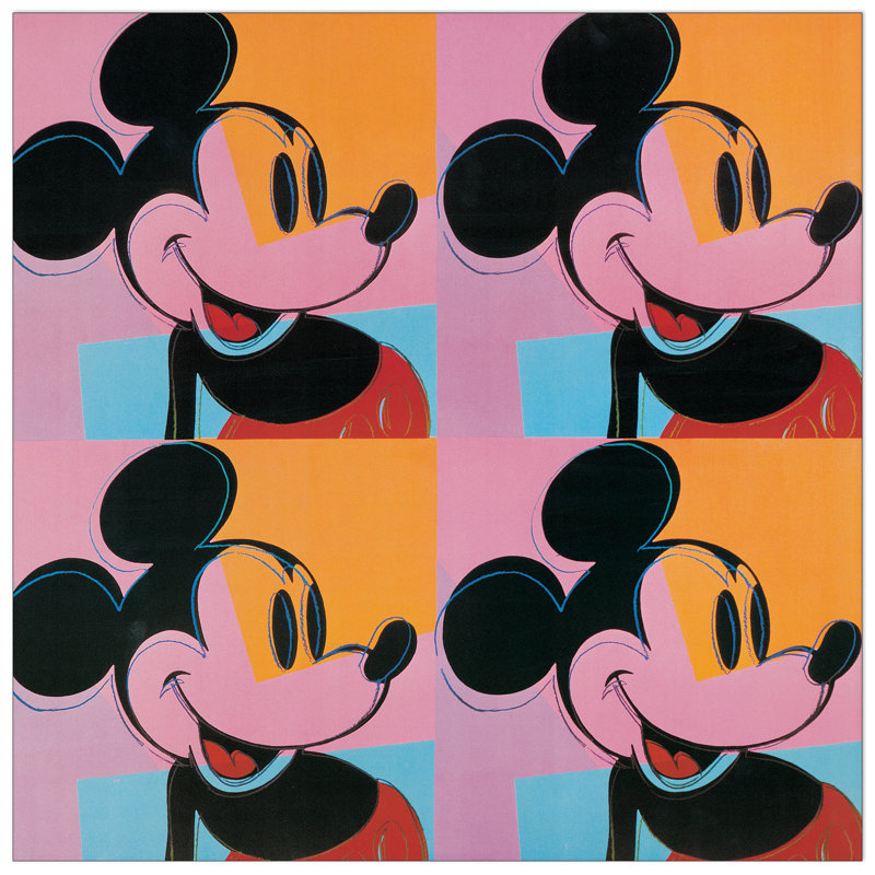 Mickey Mouse by Warhol - Single Picture Frame Print on MDF