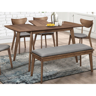 Mid-century Modern Style Natural Walnut Rectangular Dining Table Decor Graceful For Family Gatherings