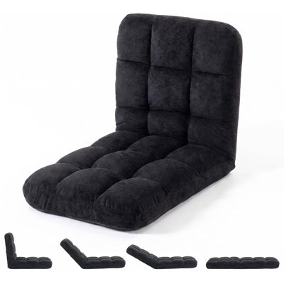 Folding Floor Chair with Back Support, Cozy Video Gaming Chairs