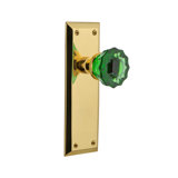 New York Plate with Crystal Emerald Door Knob