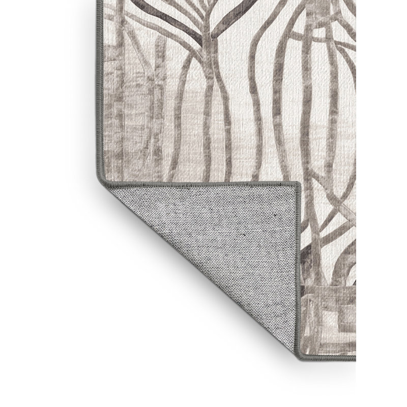 Machine Washable Gray Area Rug, Square 8'