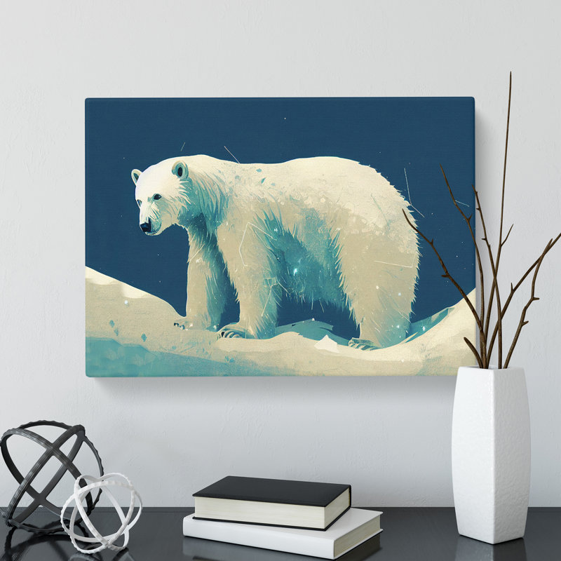 Polar Bear Painting Vol.3 - Wrapped Canvas, 35cm H x 50cm W x 3cm D