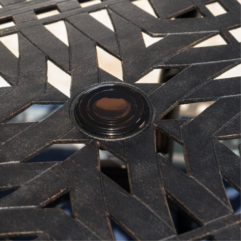 Rust- 37" Square Patio Table - Aluminium, Lightweight, Copper Glow Copper Top