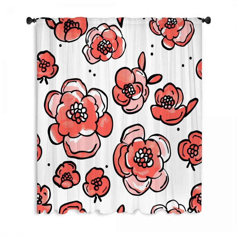 Rideaux de fenêtre à motif floral et occultant Floral Blooms - 1 panneau, L 50 po x L 84 po