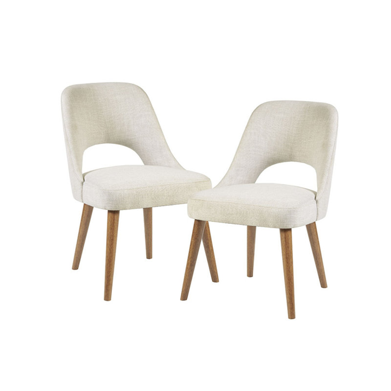Chaise de salle à manger (ensemble de 2), Crème, crème