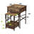 Nesting Table Set Of 2 Side Tables, Stacking End Table With Storage Shelf And Fabric Drawer, 2 Tiers Industrial Nightstand, Bedside Table Organizer For Living Room Bedroom