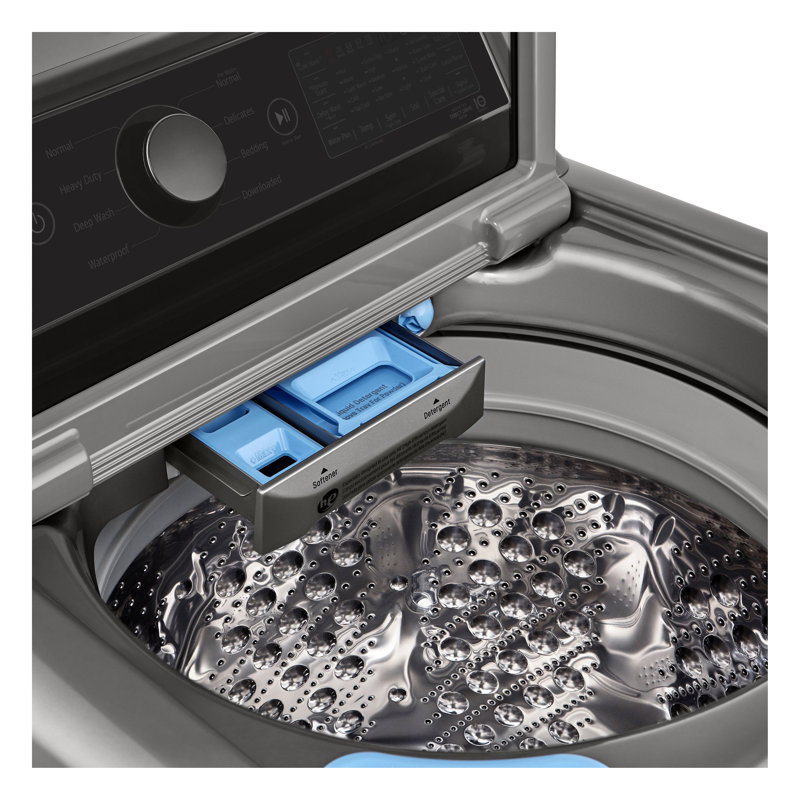 LG 5.5 cu. ft. Mega Capacity Smart Wi-Fi Enabled Top Load Washer with Turbowash3d Technology, Steel