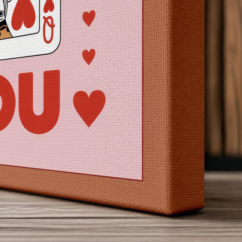 Lucky You Retro - Wrapped Canvas, 24x16 - 61.0 x 40.6 cm, Terracotta Border