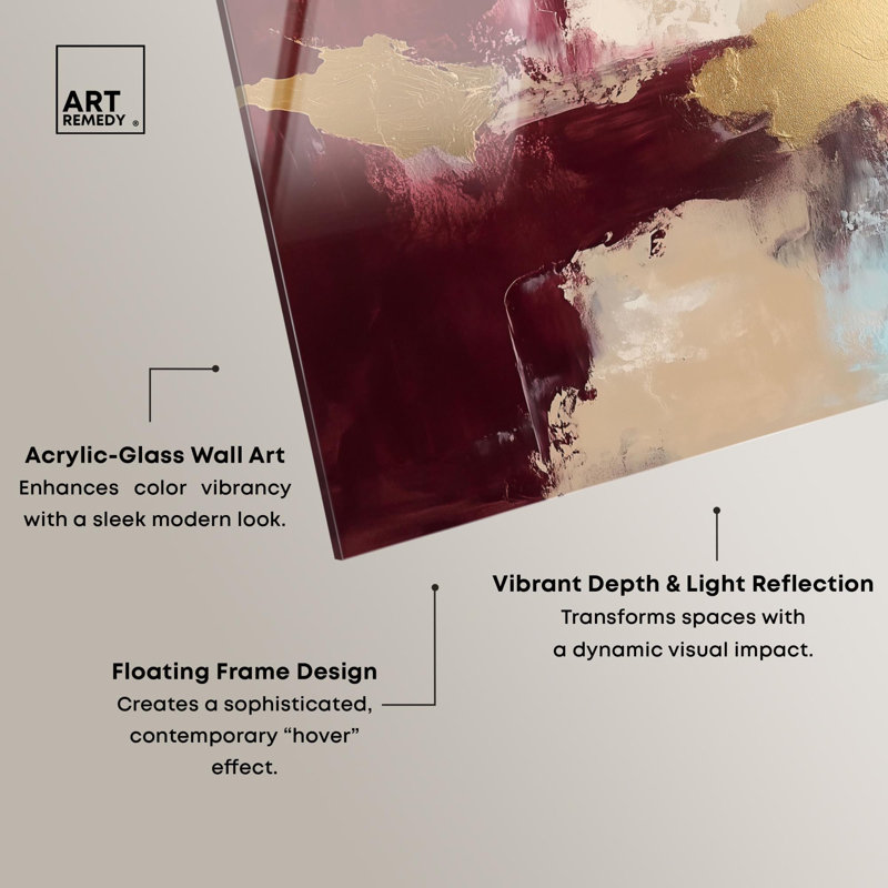 Impression abstraite Crimson Tide II par Art Remedy, H 24 po x l 30 po