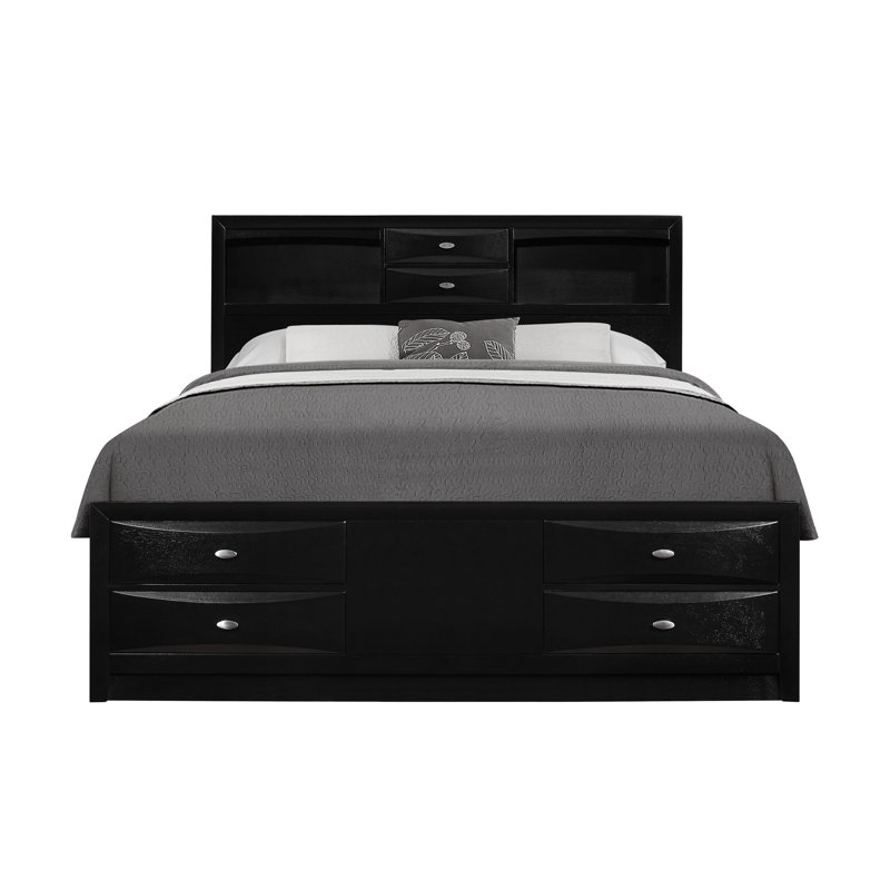 Solid Wood Queen White Eight Drawers Bed, New Merlot, King