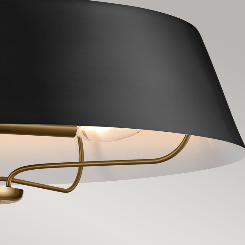 Atifa 3 - Light Simple Pendant, 21" H x 55.9" D, Black