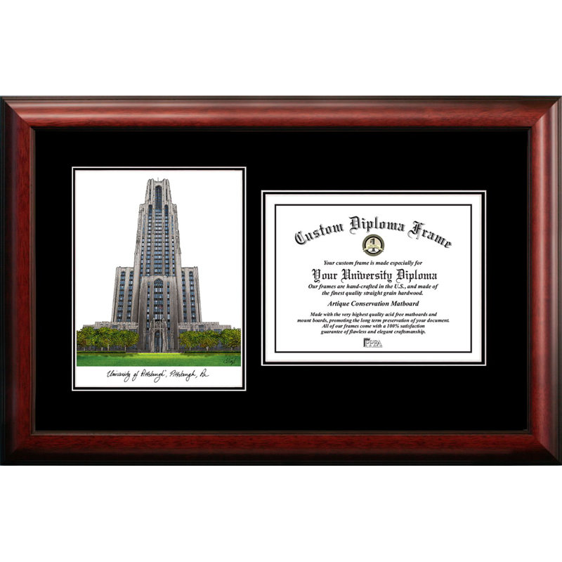 Cadre photo avec diplôme Orofino University of Pittsburgh, Brun, 11 po x 8,5 po