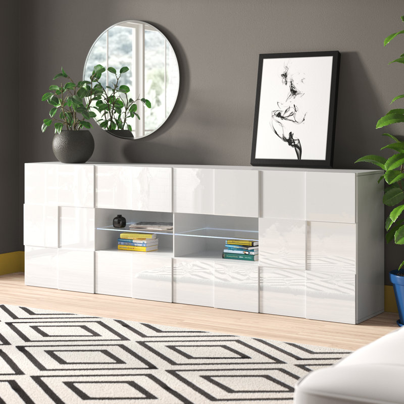 Bailee 241cm Sideboard, Gloss White