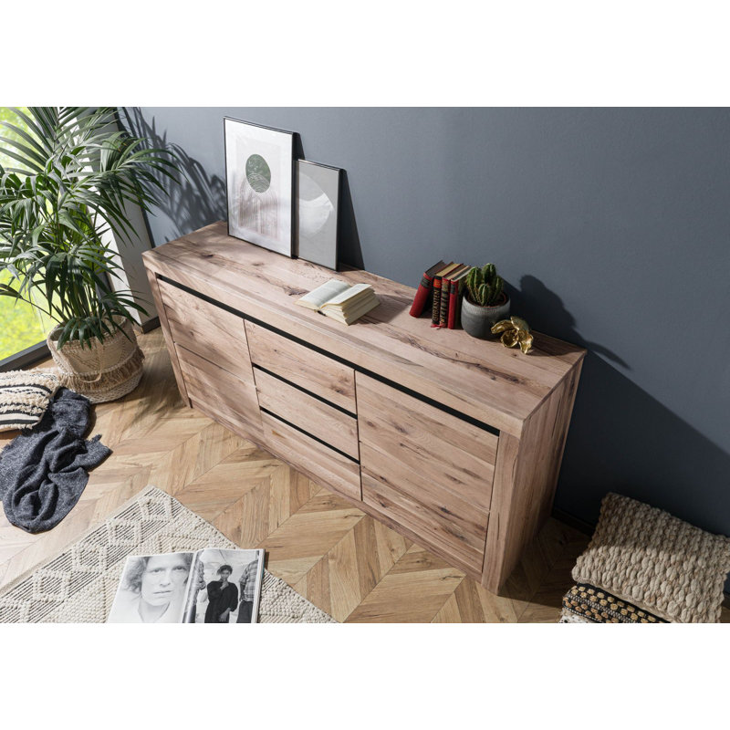 Montreux 185cm Solid Wood Sideboard, Natural Brown