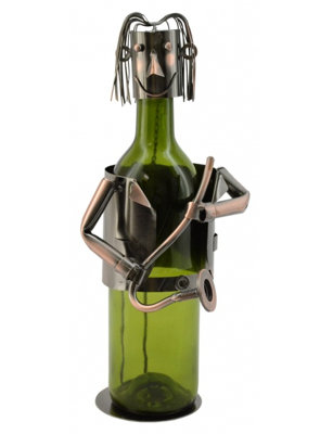 Saxophone Player 1 Bottle Tabletop Wine Bottle Rack