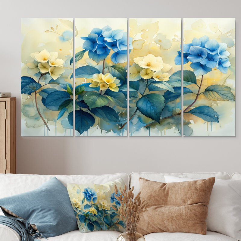 Beaubien - Hydrangea Canvas Wall Art Set, 28" H x  48" W
