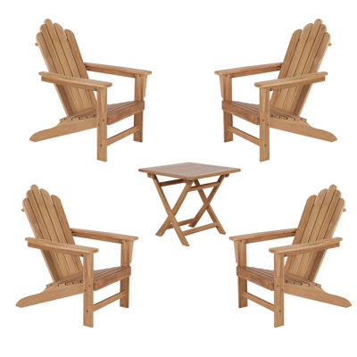 Teak Adirondack Chair Set with Table 5PCS