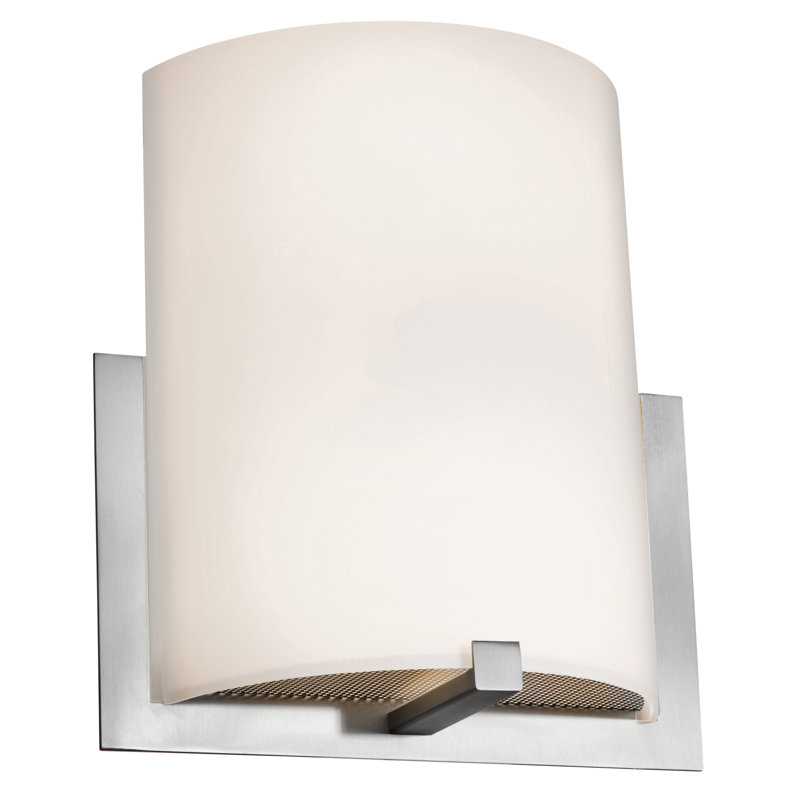 Breez Steel Flush Mounted Sconce, LED, Brushed Steel