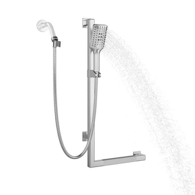 Seville Slide Bar Slip Resistant ADA Compliant 500 lb Weight Capacity Slide Bar with Multi-function Handshower Left