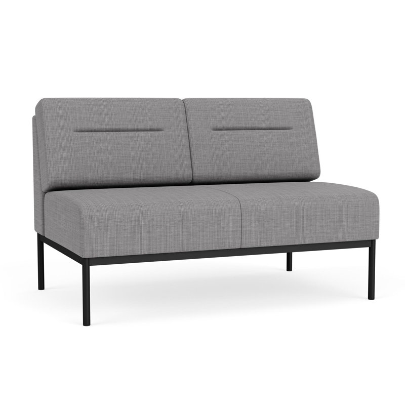 Causeuse Darsey, Sans alimentation, Noir, Gris chambray