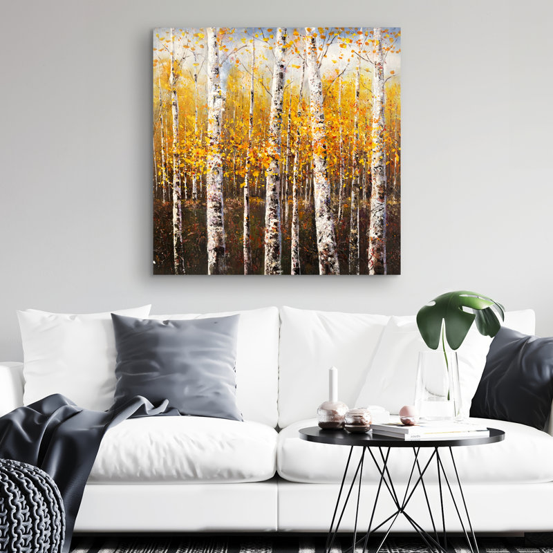 Birches by sunny day - 32"x32" art on canvas