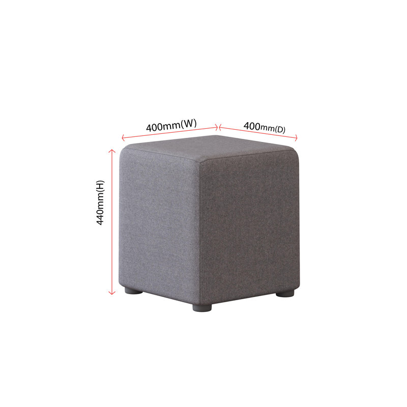 Manufactured Wood Accent Stool, Ebony Grey, Poz
