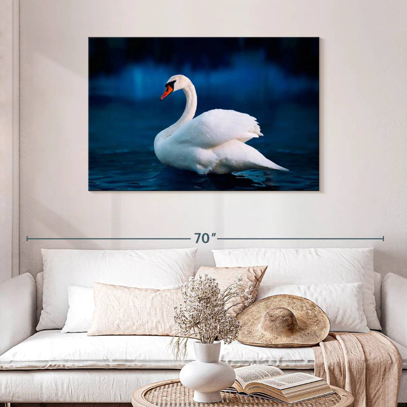 Brampt Pure White Swan, 26" H x 39" W